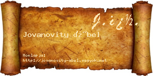 Jovanovity Ábel névjegykártya